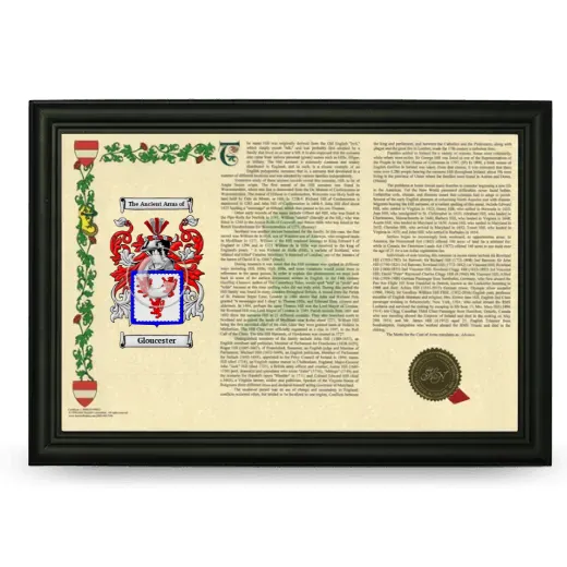 Gloucester Armorial Landscape Framed - Black