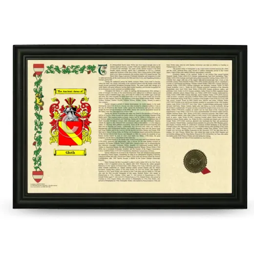 Gluth Armorial Landscape Framed - Black