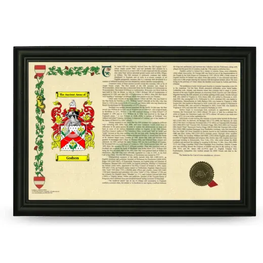 Godson Armorial Landscape Framed - Black