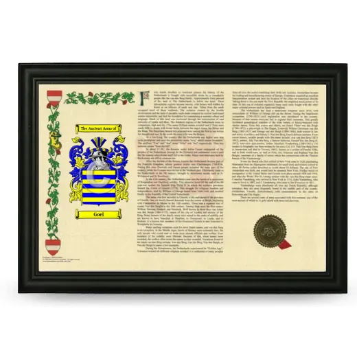 Goel Armorial Landscape Framed - Black