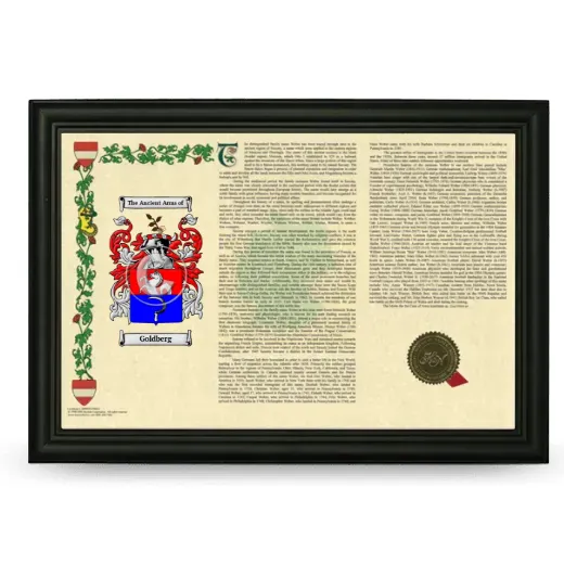 Goldberg Armorial Landscape Framed - Black