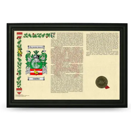 Gombas Armorial Landscape Framed - Black