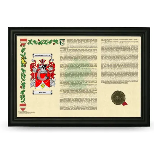 Gomer Armorial Landscape Framed - Black