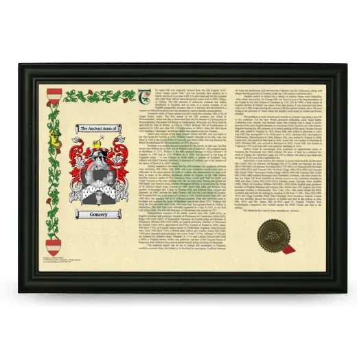 Gomery Armorial Landscape Framed - Black