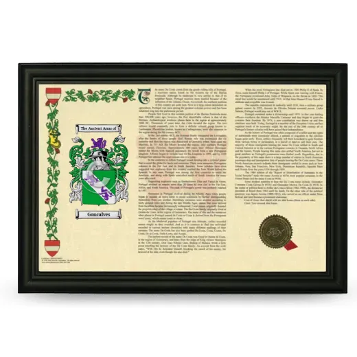 Goncalves Armorial Landscape Framed - Black