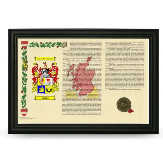 Gooms Armorial Landscape Framed - Black