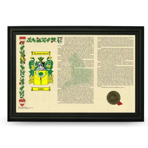 Goran Armorial Landscape Framed - Black