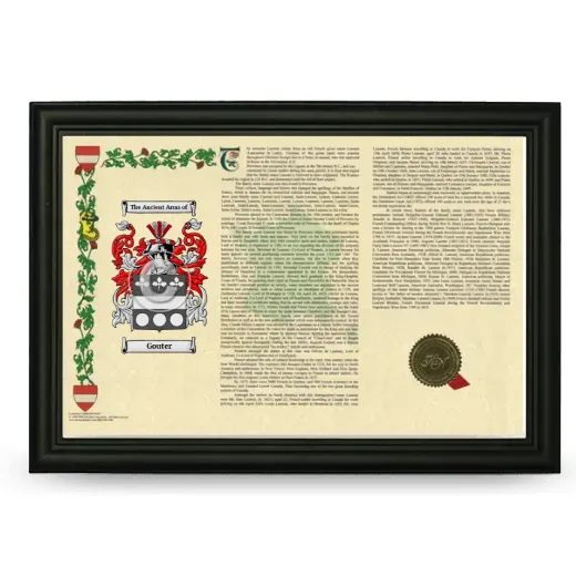 Gouter Armorial Landscape Framed - Black