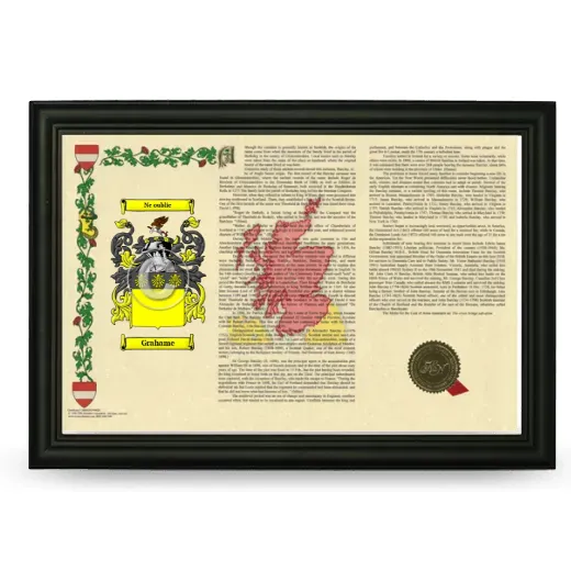 Grahame Armorial Landscape Framed - Black