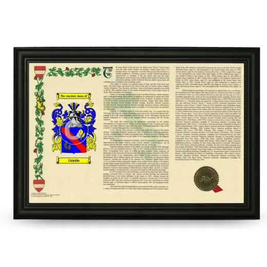 Grazio Armorial Landscape Framed - Black
