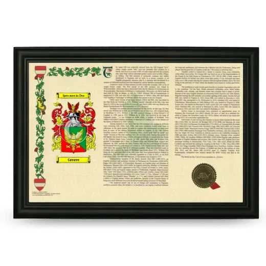 Greave Armorial Landscape Framed - Black