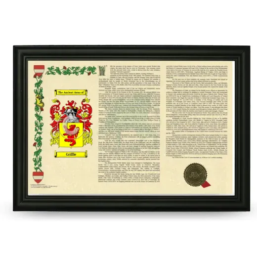 Griffie Armorial Landscape Framed - Black