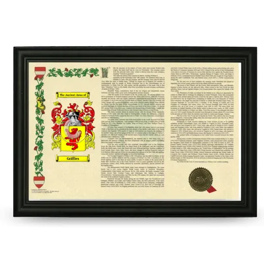 Griffies Armorial Landscape Framed - Black
