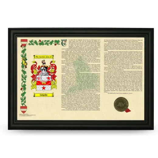 Grigsby Armorial Landscape Framed - Black
