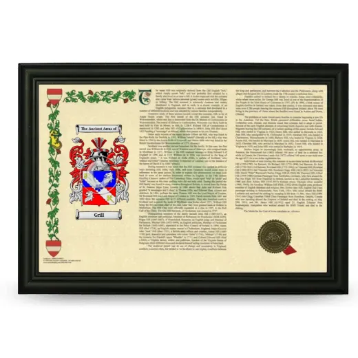 Grill Armorial Landscape Framed - Black