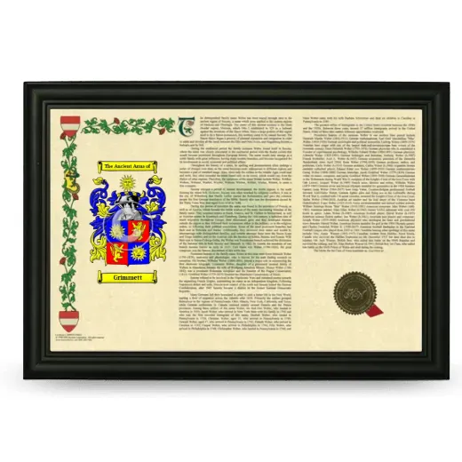 Grimmett Armorial Landscape Framed - Black