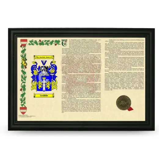 Grubble Armorial Landscape Framed - Black