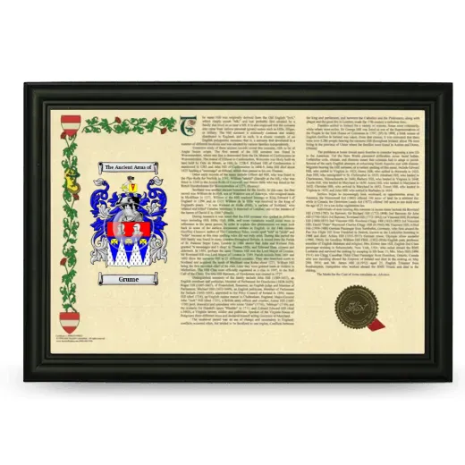 Grume Armorial Landscape Framed - Black