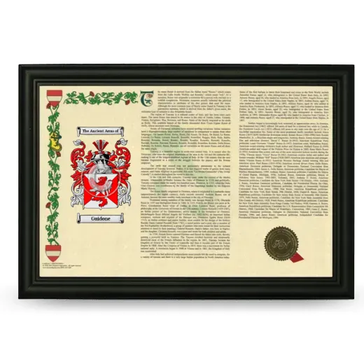 Guidone Armorial Landscape Framed - Black