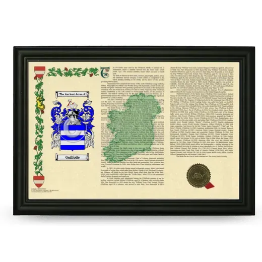 Guilfoile Armorial Landscape Framed - Black