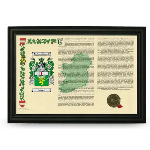 Guiness Armorial Landscape Framed - Black