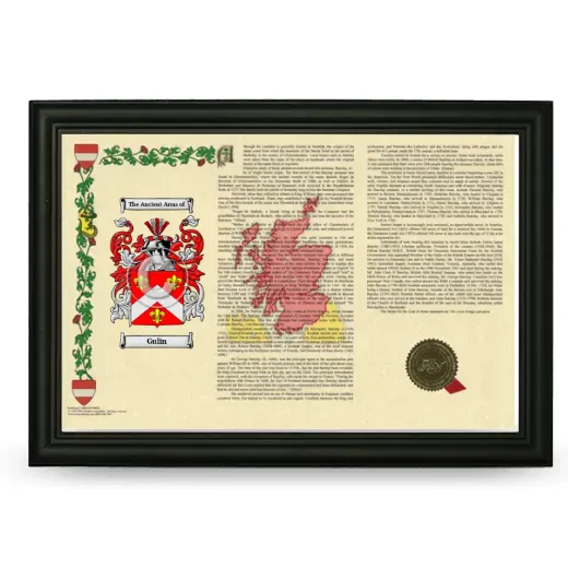 Gulin Armorial Landscape Framed - Black
