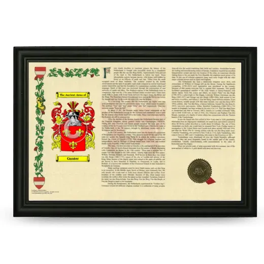 Gunter Armorial Landscape Framed - Black