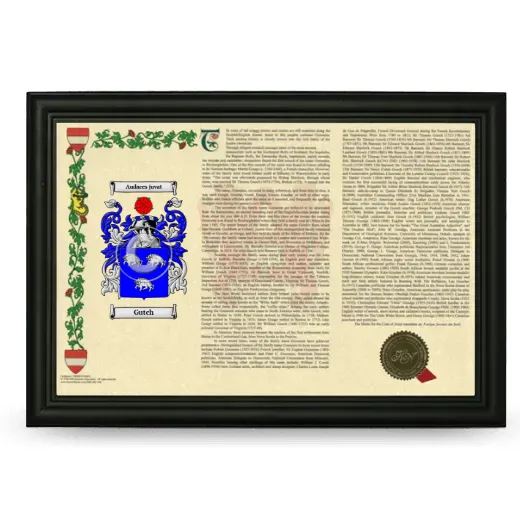 Gutch Armorial Landscape Framed - Black