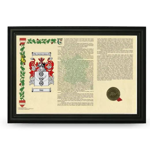 Guy Armorial Landscape Framed - Black