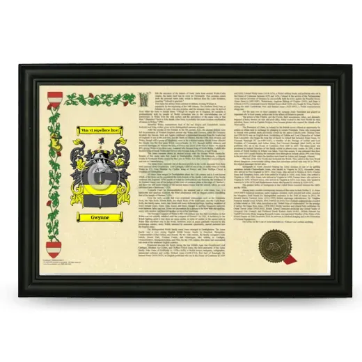 Gwynne Armorial Landscape Framed - Black