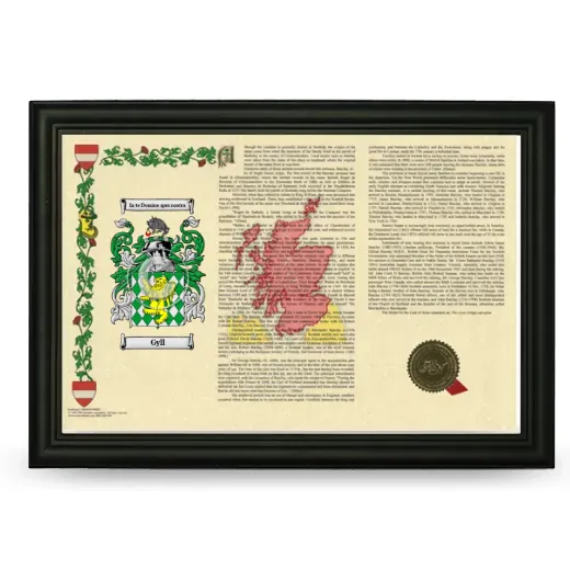 Gyll Armorial Landscape Framed - Black