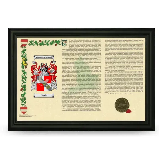 Hade Armorial Landscape Framed - Black
