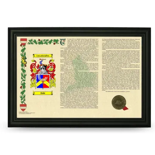 Hale Armorial Landscape Framed - Black