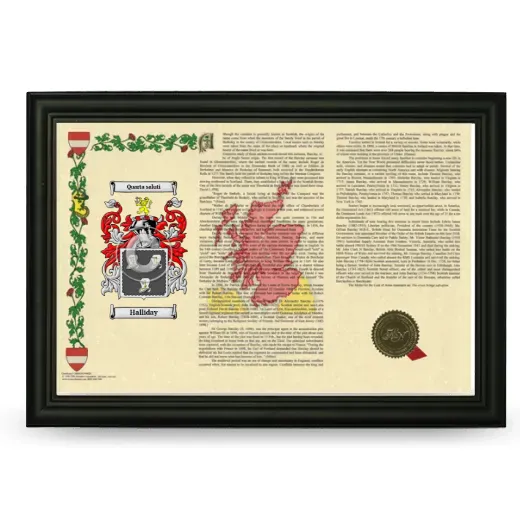 Halliday Armorial Landscape Framed - Black