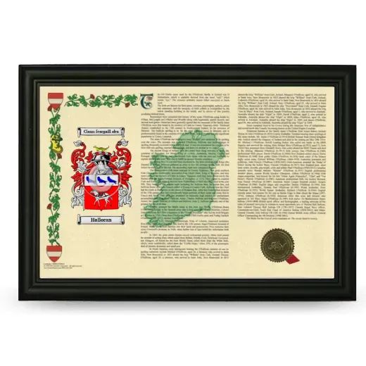 Halloran Armorial Landscape Framed - Black