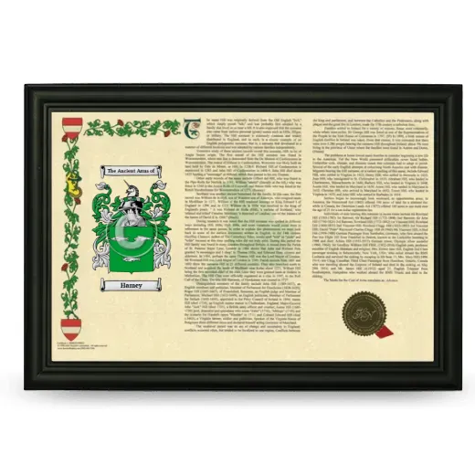 Hamey Armorial Landscape Framed - Black