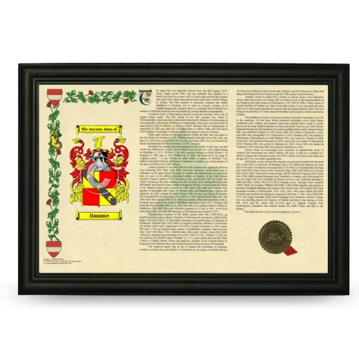 Haname Armorial Landscape Framed - Black