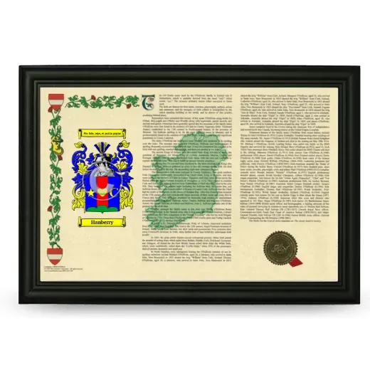 Hanberry Armorial Landscape Framed - Black