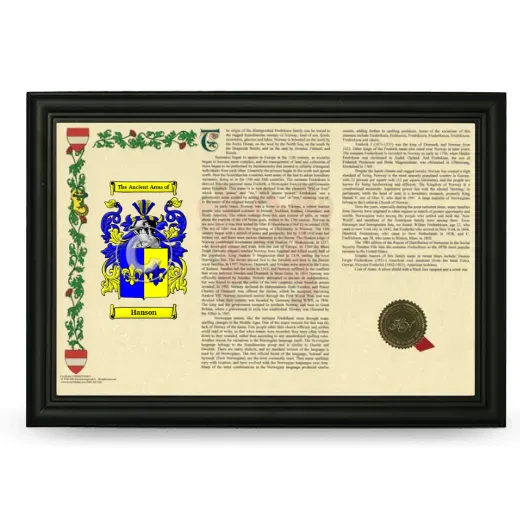 Hanson Armorial Landscape Framed - Black