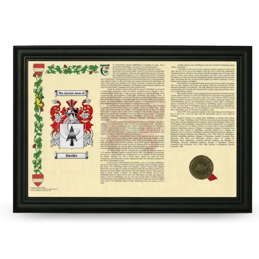 Harder Armorial Landscape Framed - Black