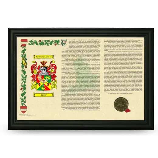 Hefer Armorial Landscape Framed - Black