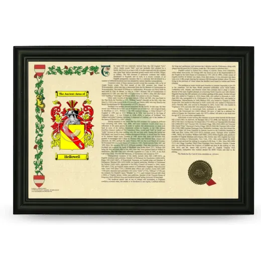 Hellowell Armorial Landscape Framed - Black