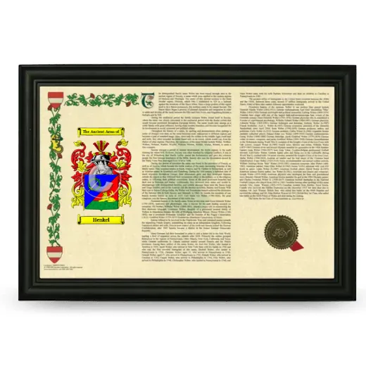 Henkel Armorial Landscape Framed - Black
