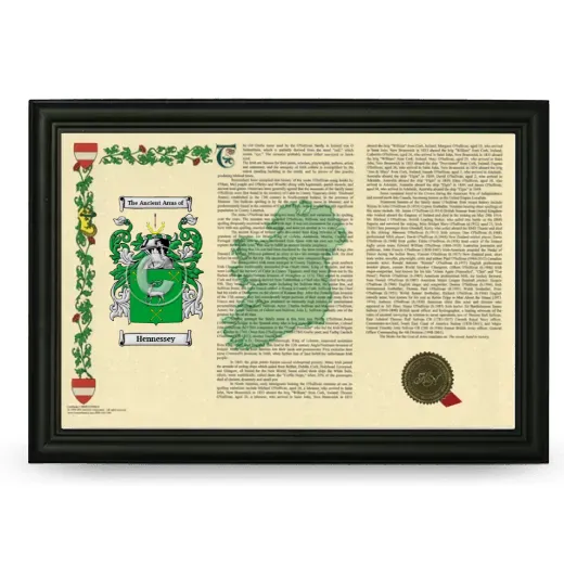 Hennessey Armorial Landscape Framed - Black
