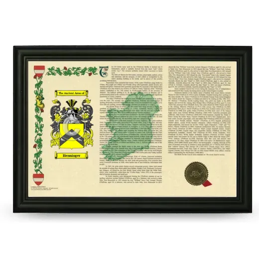Henninger Armorial Landscape Framed - Black