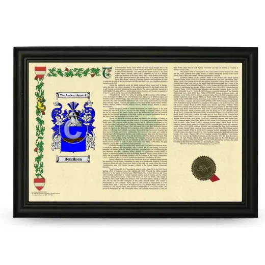 Henriksen Armorial Landscape Framed - Black