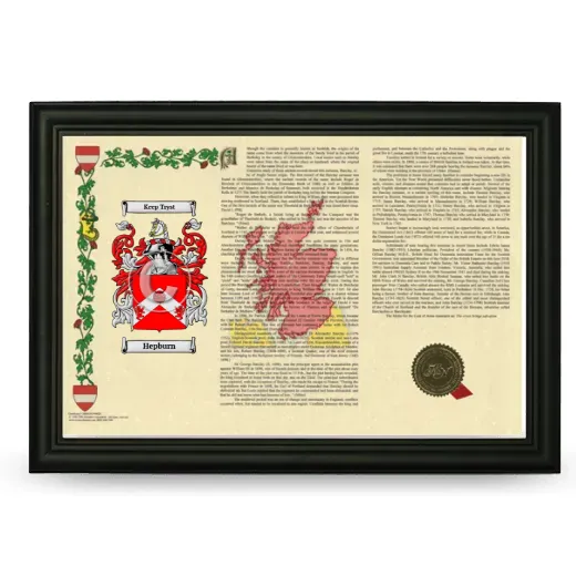 Hepburn Armorial Landscape Framed - Black