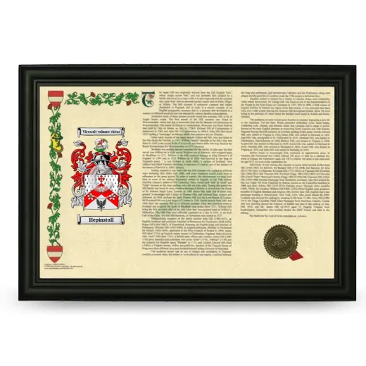 Hepinstall Armorial Landscape Framed - Black