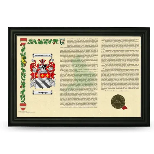 Herrytage Armorial Landscape Framed - Black