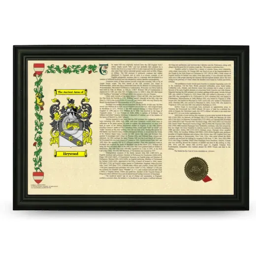 Heywood Armorial Landscape Framed - Black